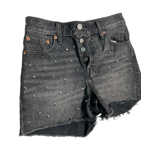 Levis' Wedgie Short in Bling Bling Black Gray Rhinestone Studded Shorts … - Picture 1 of 16